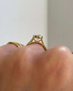 Anillo de Compromiso/Boda Vintage de Oro Amarillo de 14k con Diamante Cultivado en Laboratorio IGI/GIA, Unisex, Oro Blanco Fino para Aniversario, Ideal para Fiestas - Product Image 3