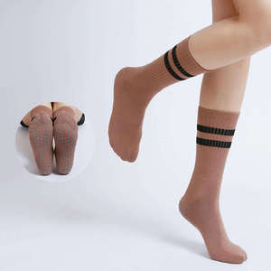 Basic Style Pilates <b>Socks</b> Custom Logo High-Crew Yoga Stripe Brand Women's Cotton Anti-Slip Sports <b>Socks</b> Wholesale - Product Image 2