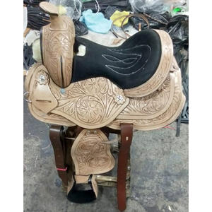 SE VENDE Sillín de CABALLO occidental de cuero en HERRAMIENTAS TALLADAS A MANO COLOR NATURAL EN DÓLAR 65 TARJETA DE CRÉDITO TALLA 15 16 17 18 - Product Image 1