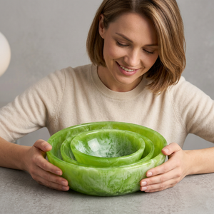 Bol de service en résine époxy pour fruits et légumes, qualité alimentaire, écologique, durable, design mignon, pour fêtes, couleur et forme personnalisables - Product Image 1