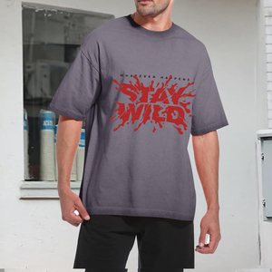 Men's Short Sleeve T-Shirt with Front <b>Logo</b> O-Neck Casual Oversized Fit 100% Cotton Screen Printed - Product Image 3