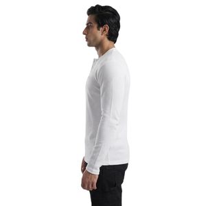 Men's Solid White <b>Cloud</b> Warm Crew <b>Neck</b> Long Sleeve 180g Lightweight Breathable Eco-Friendly Quick Dry Fitness Gym Training - Product Image 4