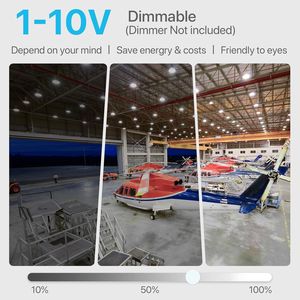 Projecteur LED UFO 150W homologué UL pour éclairage industriel, 21 750 lm, 5000 K, 110 V, dimmable, avec câble de 5 m et crochet US, alternative aux projecteurs LED pour entrepôts. - Product Image 3