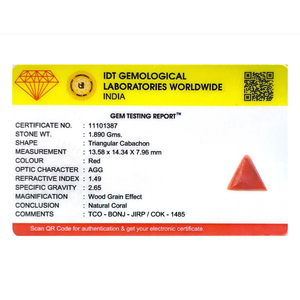 Premium 9.45 Carat Oval Cut Synthetic Red Coral Loose Gemstone for Fine Jewelry - Product Image 4