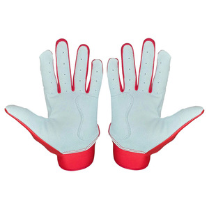 Gants de frappeur de baseball en cuir rouge et blanc, paume respirante, antidérapants, sangle de poignet réglable, légers, séchage rapide pour XL XXL - Product Image 4