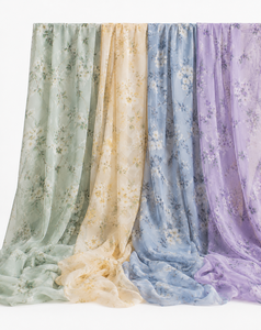 Tissu en organza de polyester écologique imprimé sur mesure, léger, scintillant, soyeux, à motifs floraux, brodé, pour jupes et rideaux - Product Image 4