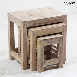 SUREN Modern Farmhouse Rustic Iron Nesting <b>Stools</b> SS1277 Antique Finish <b>Bar</b> Furniture for Home <b>Bar</b> Use - Product Image 2