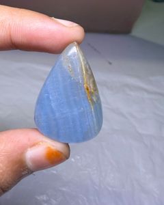 Cabochon de calcite bleue naturelle à bandes, pierre précieuse en vrac, vente en gros, calcite bleue naturelle faite à la main, pierre précieuse en vrac - Product Image 1