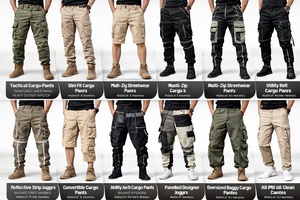 Pantalones Cargo Tácticos para Hombre, de Invierno, Transpirables, Ecológicos, de Secado Rápido, Corte Holgado, Elásticos, Estilo Casual Urbano, Teñidos con Tinte, Diseño a Cuadros - Product Image 2