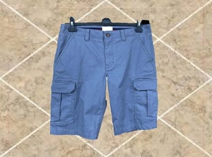 Pantalones cortos cargo informales para hombre con bolsillos 100% algodón patrón sólido lona teñida lisa - Product Image 3