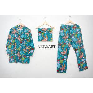 Ensemble de pyjama de luxe 100% coton pour femmes, vêtements de nuit doux, ensemble chemise et pantalon, vêtements de détente en coton biologique, ensemble cadeau de pyjama pour demoiselle d'honneur - Product Image 6