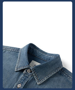 Chemise en jean décontractée pour homme, coupe slim, manches courtes, coton et élasthanne, respirante, écologique, légère, avec deux poches avant - Product Image 2