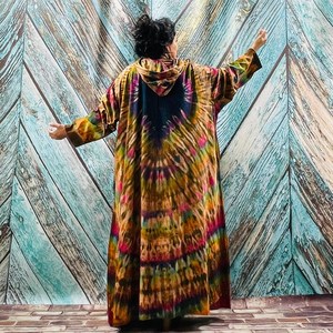 Kimono de plage pour femme en viscose/coton tie-dye - Écologique, séchage rapide, grande taille, coupe haute, style bohème, vêtements de resort - Product Image 2