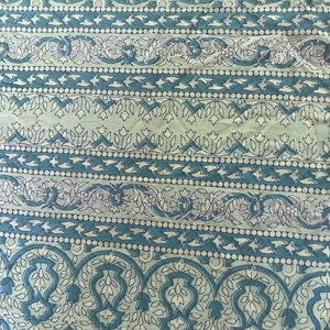 Hand Block Printed Cotton <b>Fabric</b> with Traditional Border Design | Indian Artisanal Textile Wholesale - Product Image 2