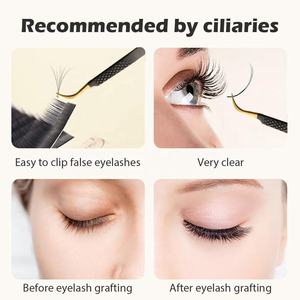 Pinces à épiler professionnelles de haute qualité en acier inoxydable durable pour extensions de cils et sourcils, pour une pose facile des cils - Product Image 1