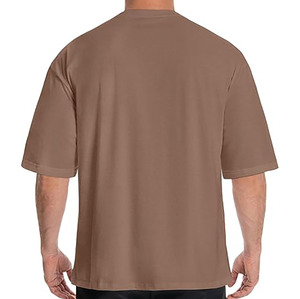 เสื้อยืดสีน้ำตาลขนาดใหญ่พิเศษ – เสื้อยืดสตรีทแวร์สไตล์มินิมอล – เสื้อยืดผ้าฝ้ายเนื้อนุ่มทรงหลวมสำหรับทุกเพศ - Product Image 3