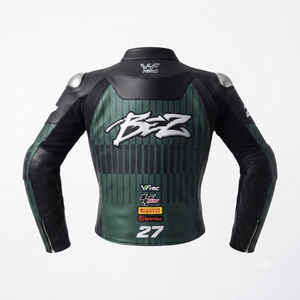 Men’s Cowhide Leather <b>Racing</b> <b>Jacket</b>/Chaqueta MotoCP Style CE Level 2 Armor Motorcycle Track Riding Protective Gear CE - Product Image 2
