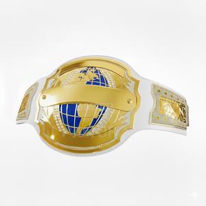 Ceinture de championnat de poids lourd en cuir véritable pleine longueur avec plaques métalliques en laiton - Product Image 1