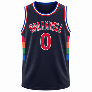 เสื้อบาสเก็ตบอลผู้ชาย Sparkwell เบอร์ 0 แบบไม่มีแขน ผ้าตาข่าย พิมพ์ลายแบบ Sublimated ระบายอากาศได้ดี ทรงสปอร์ต สำหรับผู้ใหญ่ ใส่ได้ทุกฤดู - Product Image 2
