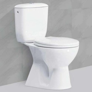 ราคาโรงงานคุณภาพดีตู้เสื้อผ้าน้ําสองชิ้นปิดห้องน้ําคู่: ห้องน้ําห้องน้ําพร้อมระบบล้างหน้าคู่และฝาครอบที่นั่ง PP - Product Image 1