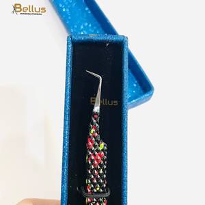 Pinzas para Extensión de Pestañas con Punta de Fibra Nano, Recubrimiento de Polvo Negro, Antimagnéticas, Antiestáticas, 10 mm, OEM - Product Image 5