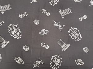 Tela de Rayón Ligera y Transpirable con Bordado Negro de Motivos Griegos para Vestidos de Novia para Niñas, Gran Venta - Product Image 4