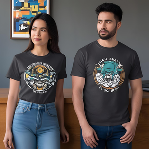 เสื้อยืดผู้ชายผ้าโพลีเอสเตอร์ผสมคอตตอนพิมพ์ลายถักแบบสบายๆ สั่งทำได้ ลายกราฟิก เป็นมิตรกับสิ่งแวดล้อม ไม่เป็นขุย - Product Image 2