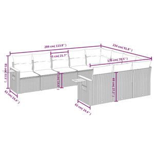 Black And Cream Garden <b>Sofa</b> <b>Set</b> With Cushions Outdoor Furniture Contemporary Design UV Resistant PE Rattan High Density Foam - Product Image 3