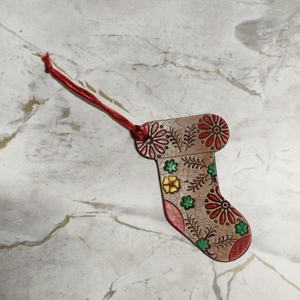 100% véritable personnalisable 100% en cuir véritable Cowboy ornements Western en cuir outillé Cowboy bottes tentures noël - Product Image 1