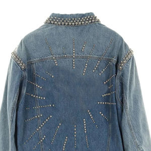 Manufacturer Custom Printing Men's Denim <b>Rhinestone</b> <b>Jacket</b> High Quality Men's Casual Denim <b>Jackets</b> Solid Color Autumn Winter - Product Image 4