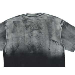 T-shirt pour homme en polyester délavé à l'acide, col rond, imprimé numérique, séchage rapide, respirant, coupe ample, manches courtes, style streetwear - Product Image 3