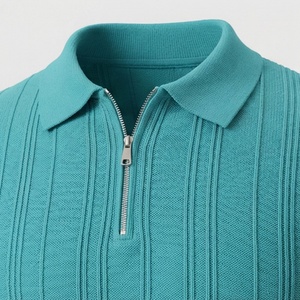 College Trend Solid <b>Half</b>-Zip Mens Polo <b>Shirts</b> Plus Size Breathable Quick Dry Jersey Fabric High Street Customized Color - Product Image 4