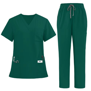 Wholesale Women Medical Scrub <b>Set</b> V-neck Nurse Uniform Hospital <b>Doctor</b> Dental Spa Wear Quick Dry Breathable Professional Suit - Product Image 1