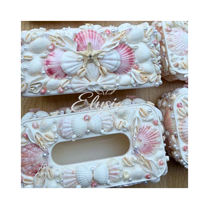 Handmade Natural Seashell <b>Tissue</b> Box Cover Coastal Beach Decor Shell <b>Tissue</b> Holder Home Bathroom Tabletop Decoration Gift - Product Image 4