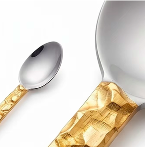 Elegant Gold Handle Stainless Steel <b>Tea</b> Spoons <b>Set</b> Minimalist Design Dishwasher Safe For Wedding Flatware Use - Product Image 6