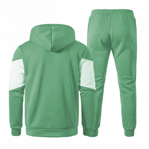 Ensemble de survêtement sportif personnalisé pour hommes et femmes, veste zippée intégrale et pantalon de jogging, imprimé délavé à l'acide, à capuche unie - Product Image 2