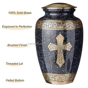 Urnas de cremación de aluminio personalizadas de alta calidad, acabado de mármol azul, venta al por mayor para cenizas masculinas y femeninas, suministros funerarios grabados - Product Image 5