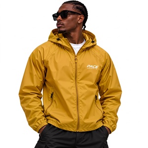 <b>mens</b> bright neon magenta pink <b>waterproof</b> <b>rain</b> <b>jacket</b> technical hood windbreaker breathable nylon zip running athletic streetwear - Product Image 2
