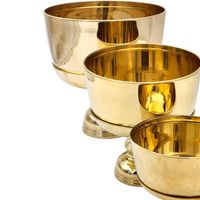Ensemble de 4 plateaux en laiton véritable, faits à la main, de luxe, pour la décoration de la maison et des hôtels, style traditionnel et moderne, souvenirs, cadeaux, fabrication thaïlandaise, 24