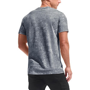 T-shirt sans col délavé à l'acide pour homme, chemise décontractée en flanelle respirante, écologique, tailles adultes, haute qualité, vente chaude - Product Image 4