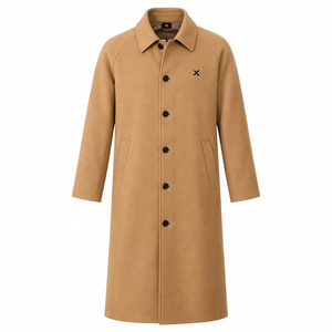 Abrigo Balmacaan de Cuero Genuino para Hombre |   Negro Gris Camel |   Fabricante OEM ODM |   Diseño de Calidad Premium |   Ropa de Cuero | - Product Image 1