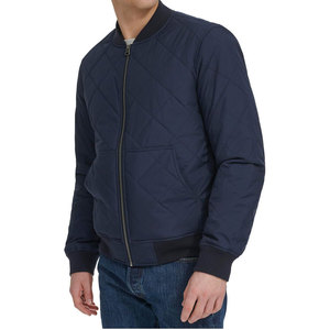 Blouson Bomber Homme Bleu Marine Col Montant Fermeture Éclair Couleur Unie Décontracté Polyester Vêtement d'Extérieur Automne Coupe Droite - Product Image 6