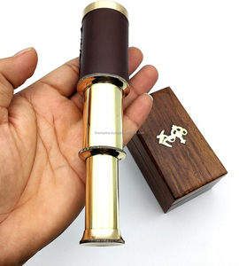 กล้องส่องทางไกลแบบมือถือวินเทจ 6 นิ้ว ทำจากทองเหลืองแท้ เงางาม พกพาสะดวก พร้อมกล่องไม้ เหมาะสำหรับตกแต่งบ้านหรือเป็นของขวัญ - Product Image 2