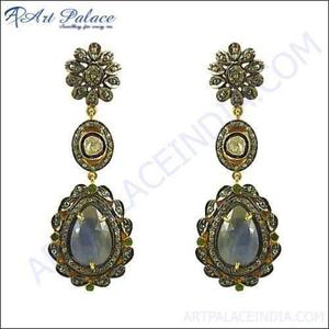 Pendientes Colgantes Victorianos de Plata 925 Chapados en Oro Hechos a Mano por Art Palace, Diseño Minimalista en Forma de Gota de Agua para Fiestas de Mujeres - Product Image 3
