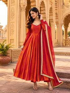 Salwar Kameez Lila Azul para Mujer, Estilo Indio/Pakistaní, Elegante, Holgado, Largo hasta el Suelo, para Bodas, Material Poliéster - Product Image 6