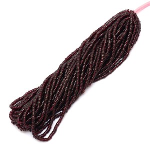 Rhodolite 4mm Smooth Heishi Rondelle <b>Beads</b> Natural Garnet Semiprecious Gemstone Loose Spacer Coin Loose <b>Beads</b> For Jewelry Making - Product Image 1
