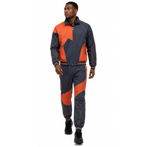 High Quality 100% Nylon Men Zipper Jacket and <b>Trouser</b> Set Custom Logo Oversized Windbreaker Tracksuit For Men's - Product Image 5