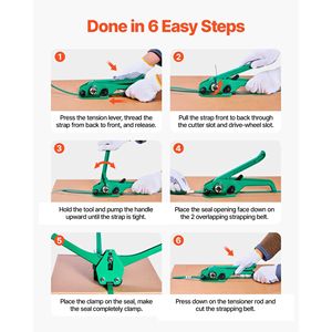 Heavy Duty Banding Sealer Tool Kit 1500 ft PET Band 450 Metal Seals 150 <b>Corner</b> <b>Protectors</b> Gloves Readymade Strapping Solution - Product Image 3