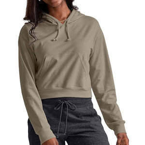 Sudadera con Capucha Verde Oliva para Mujer, Perfectionists, Manga Larga, Casual, Color Sólido, Tejido de Algodón Transpirable, con Bolsillo Frontal - Product Image 1