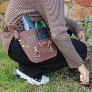 Porte-outils de jardin en cuir marron, ceinture de ceinture pour organiser les outils, porte-outils pour le jardinage et l'entretien des pelouses - Product Image 2